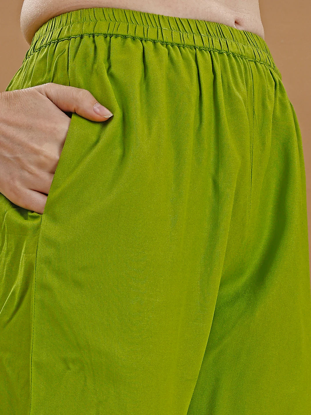 Women's Green Alia Cut Printed & Embroidered Cotton Kurta Pant With Dupatta
