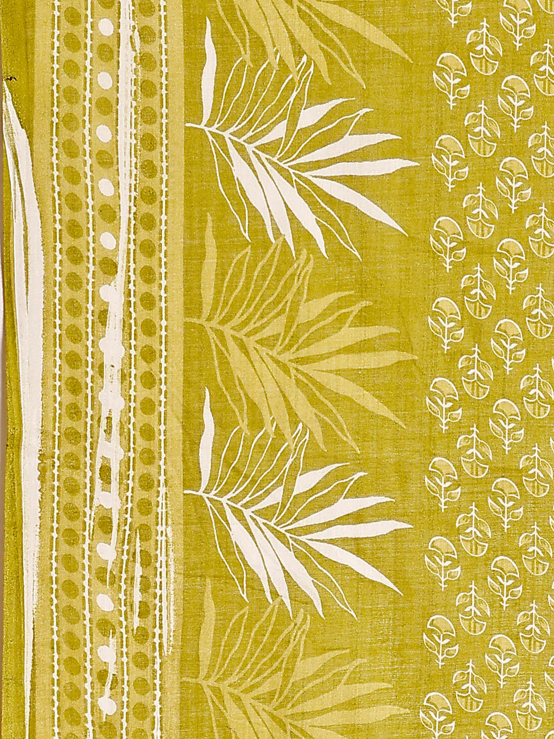Ethnic Motifs Printed Green Cotton Kurta Pant With Dupatta