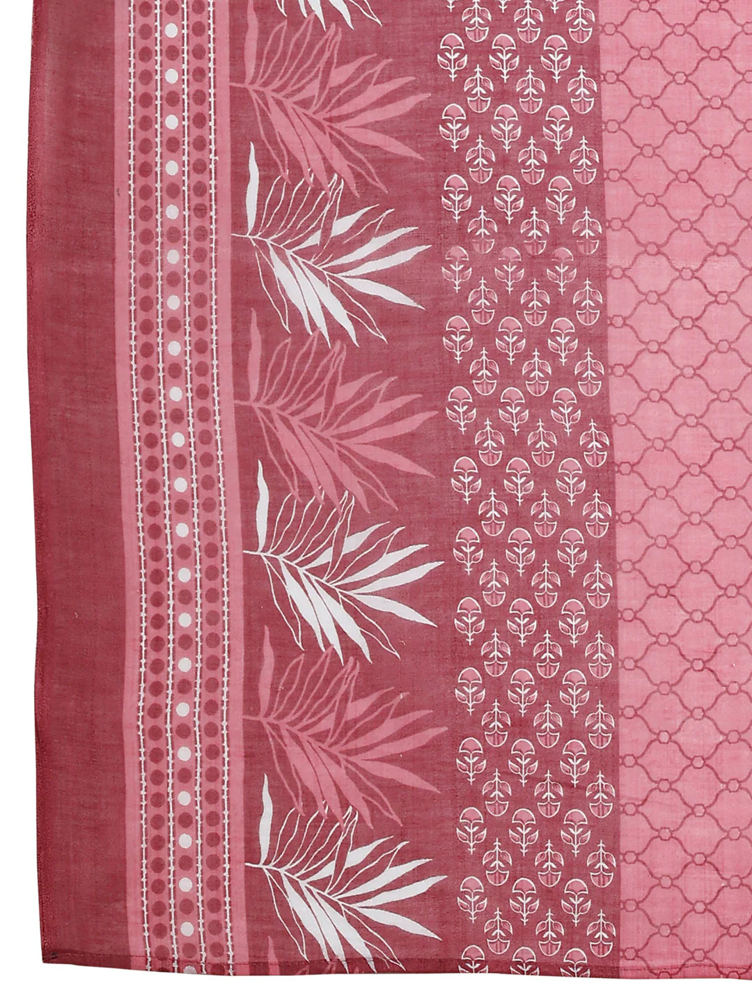 Ethnic Motifs Printed Pink Cotton Kurta Pant With Dupatta