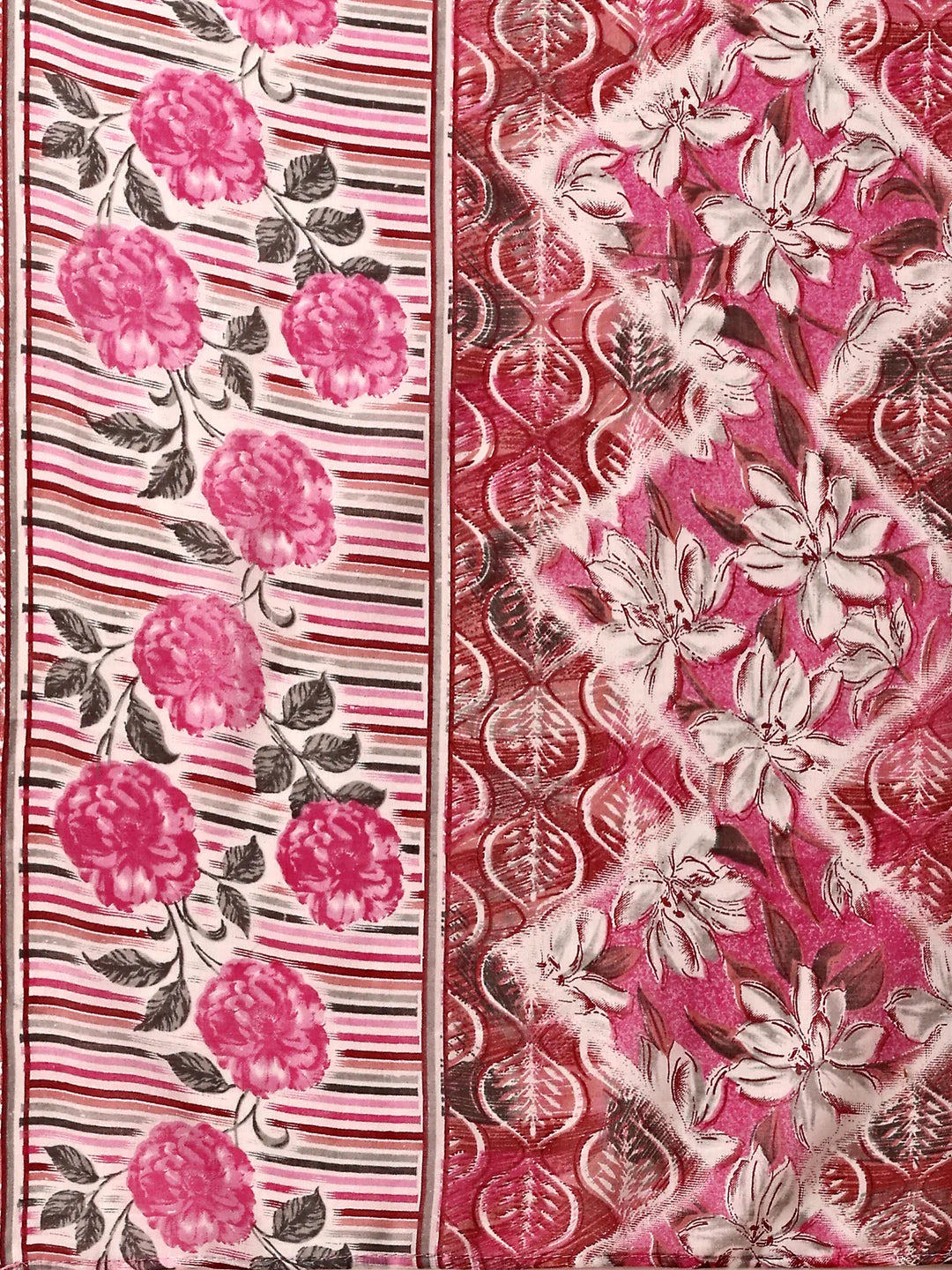 Pinky Pink Floral Printed Cotton Kurta Pant With Dupatta