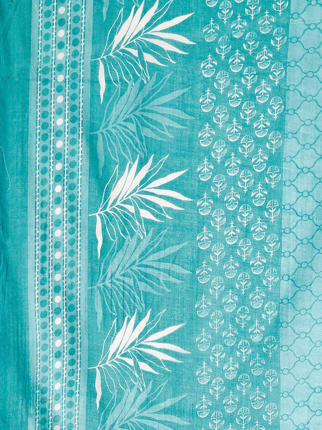 Ethnic Motifs Printed Sky Blue Cotton Kurta Pant With Dupatta