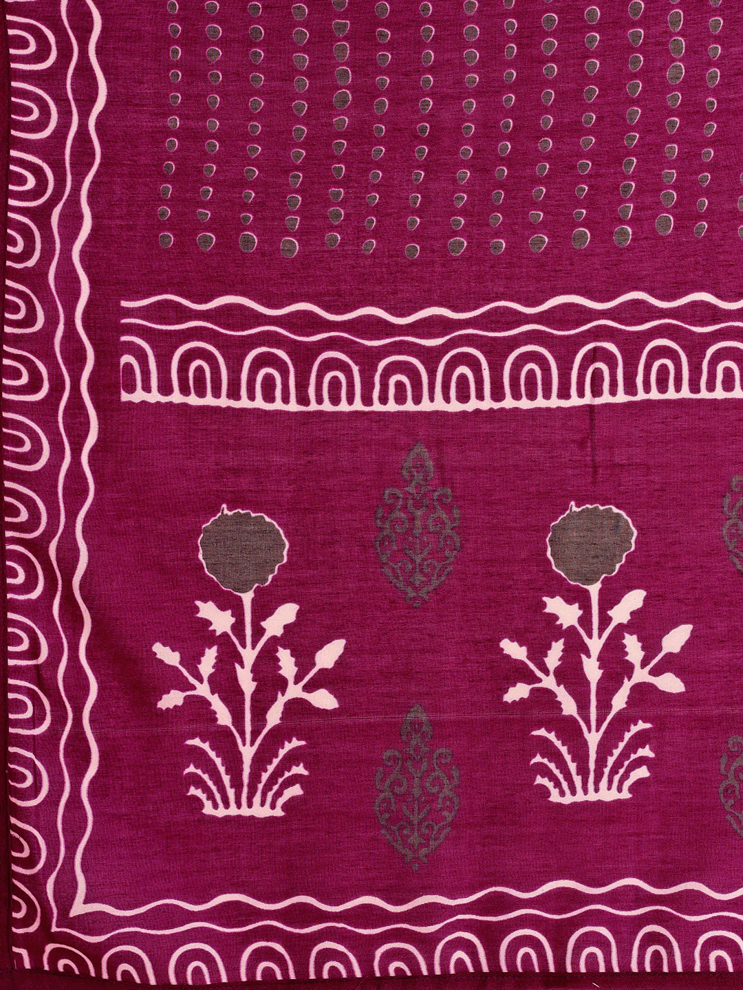 Wine Embroidered And Ethnic Motifs Printed Flared Kurta Pant With Dupatta