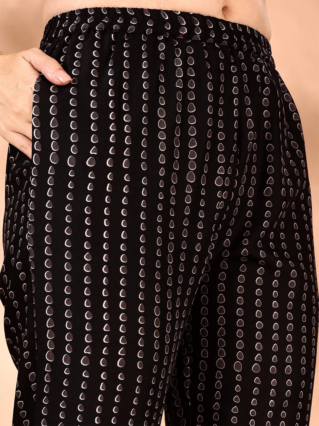 Black Embroidered And Ethnic Motifs Printed Flared Kurta Pant With Dupatta