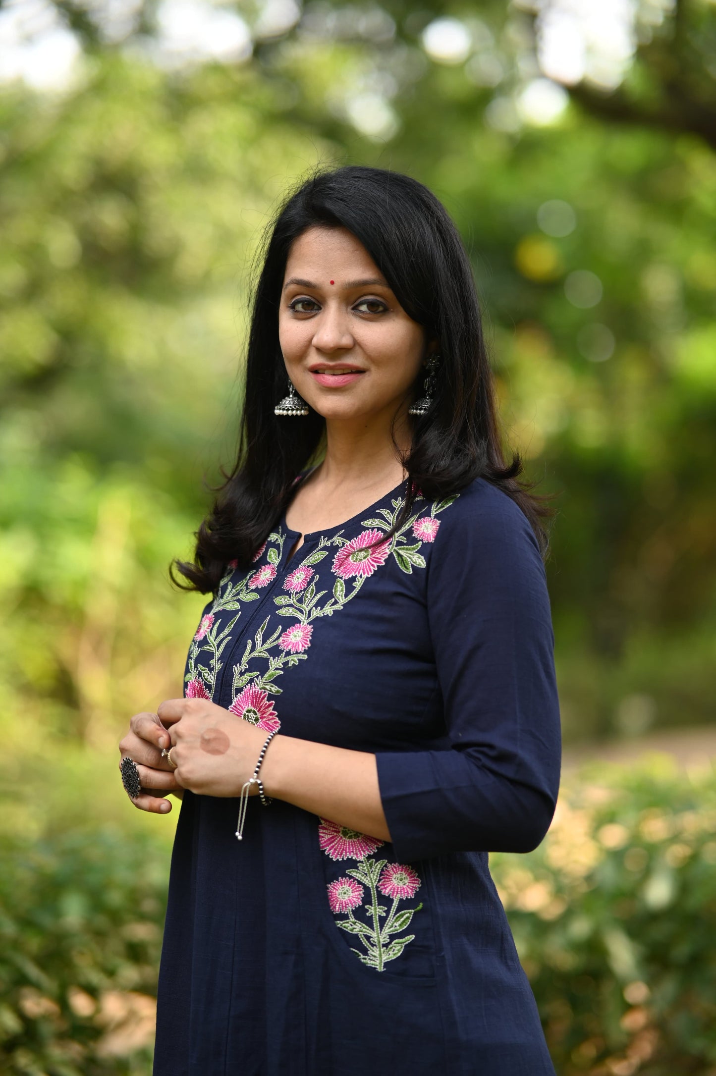 Pure Soft Cotton Embroidery Work Black Kurti Pant Set