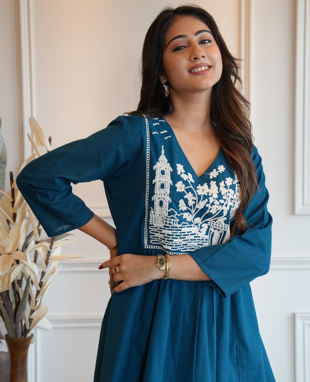 Premium Soft Rayon Embroidery & Yoke Work Kurta Pant Co-ord Set