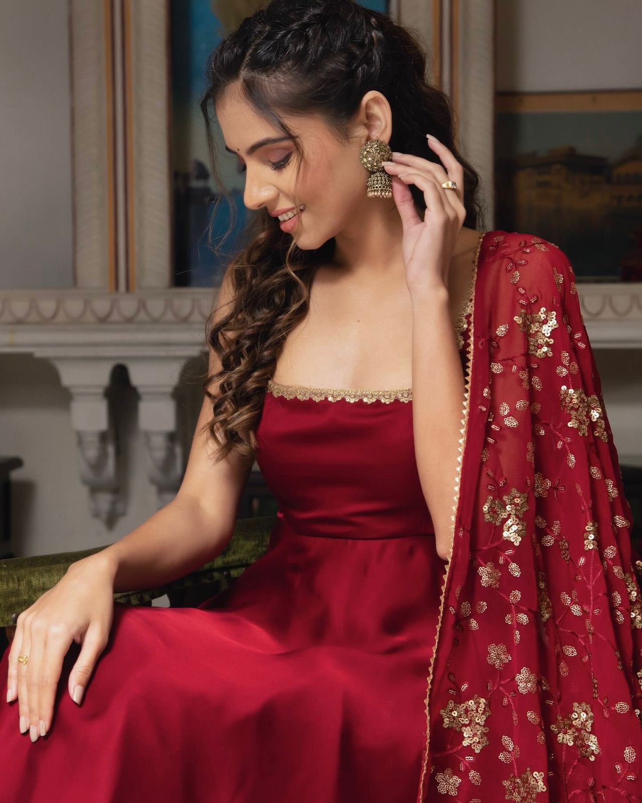 Designer Party & Wedding Wear Heavy Faux Georgette With Embroidery Sequence Work With Gown Pant & Dupatta Set
