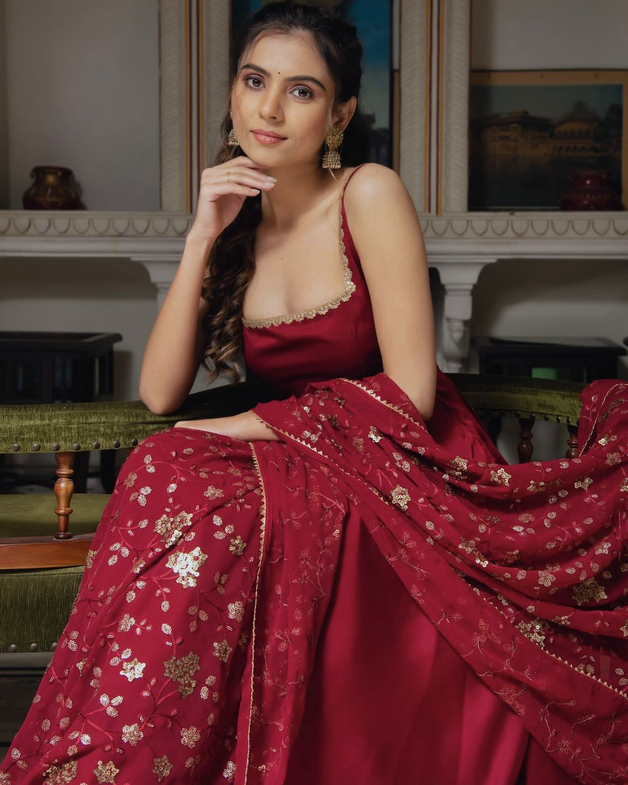 Designer Party & Wedding Wear Heavy Faux Georgette With Embroidery Sequence Work With Gown Pant & Dupatta Set