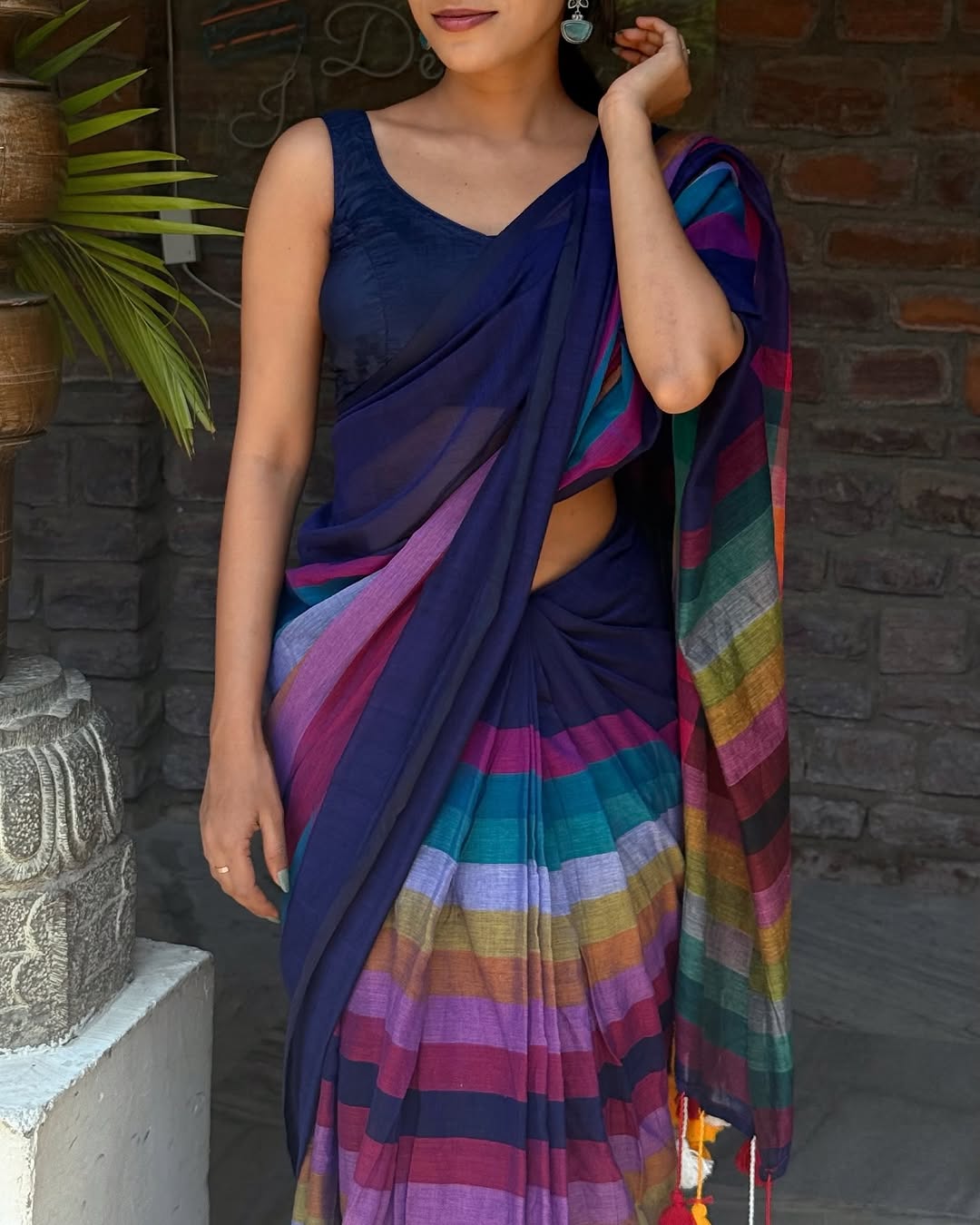 Premium Quality Print Linen Daily Wear Saree