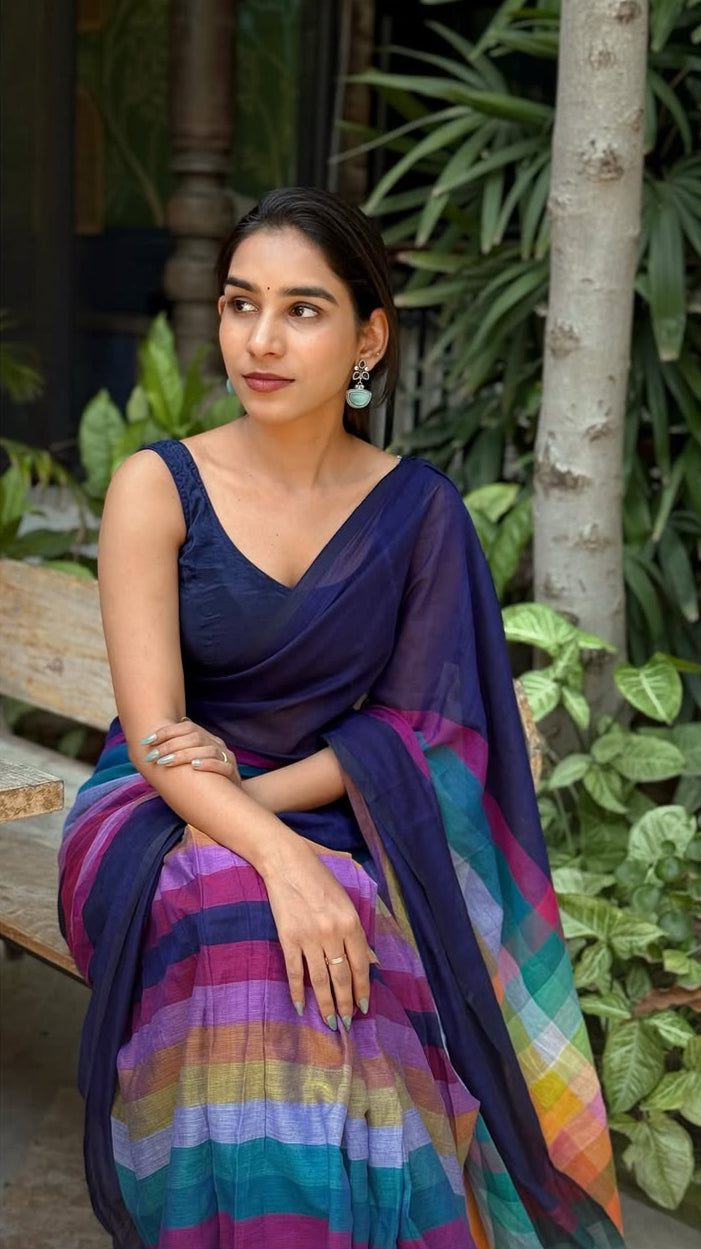 Premium Quality Print Linen Daily Wear Saree