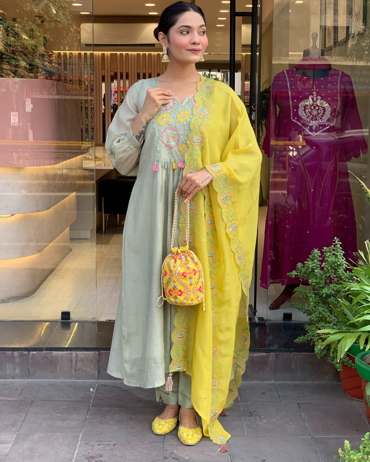 Premium Parampara Silk Embroidery Work Festive Wear Kurta Pant Dupatta Set