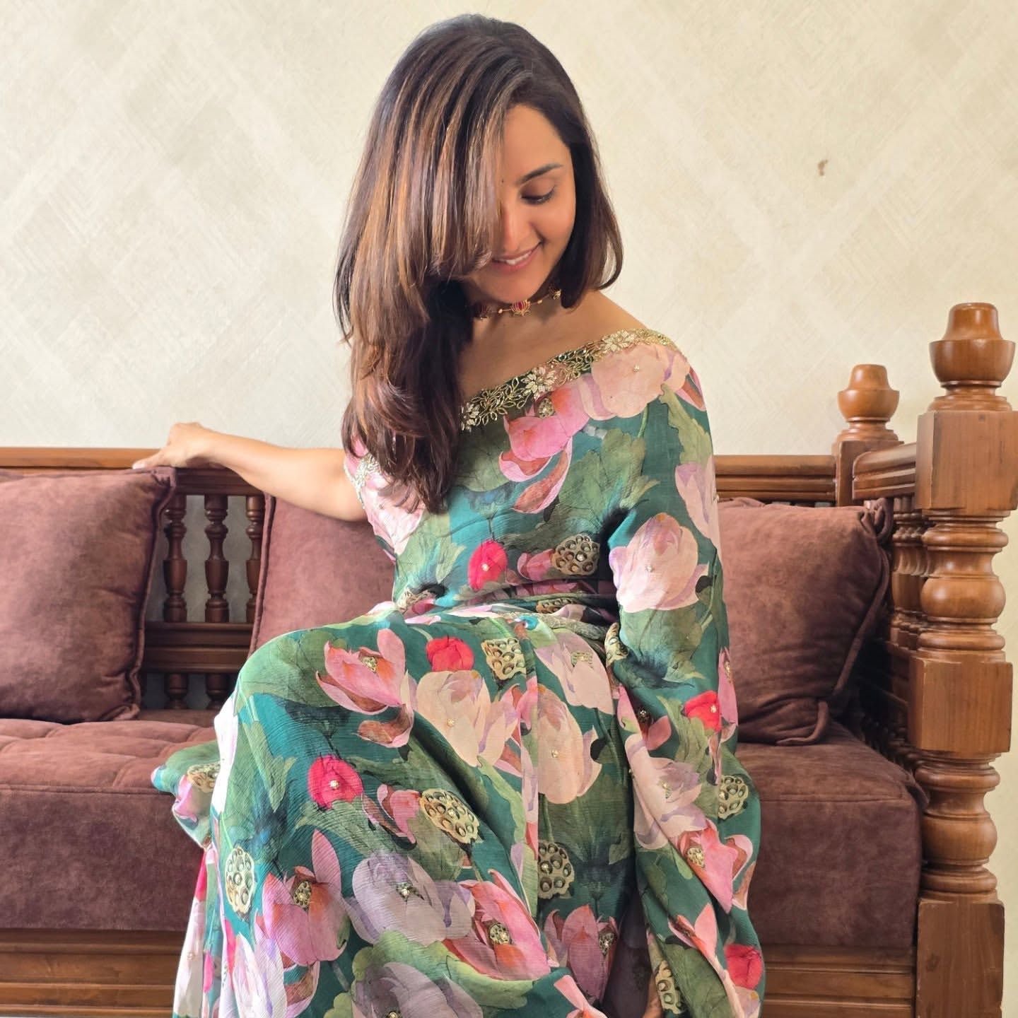 Stylish Pure Soft Tabi Organza Saree With Print & Cut Dana Handwork