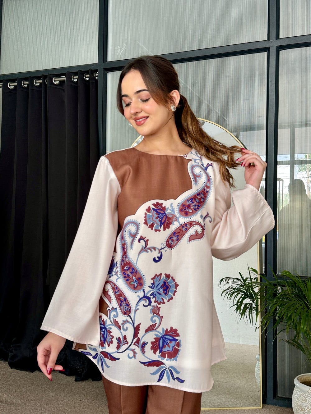 Trendy & Comfy Pure Malai Satin Silk Printed Top & Pant Set