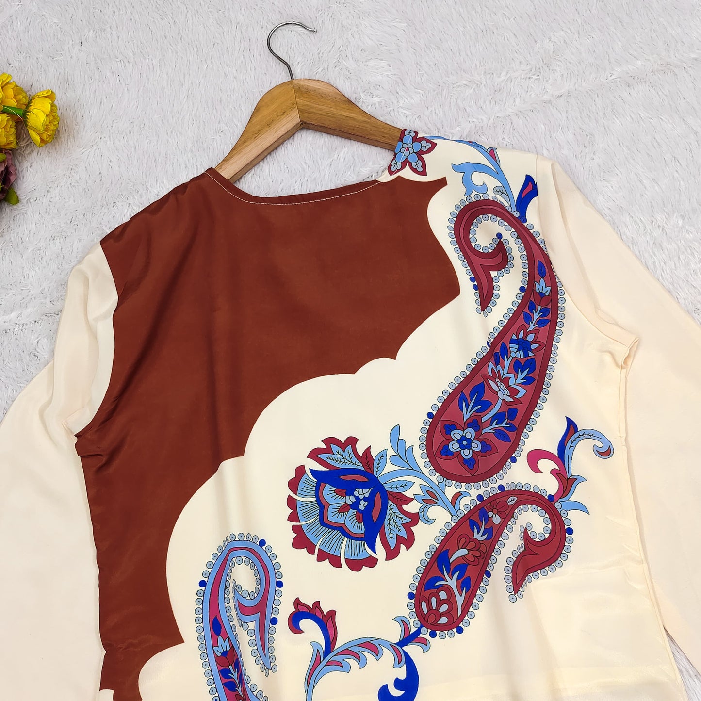Trendy & Comfy Pure Malai Satin Silk Printed Top & Pant Set