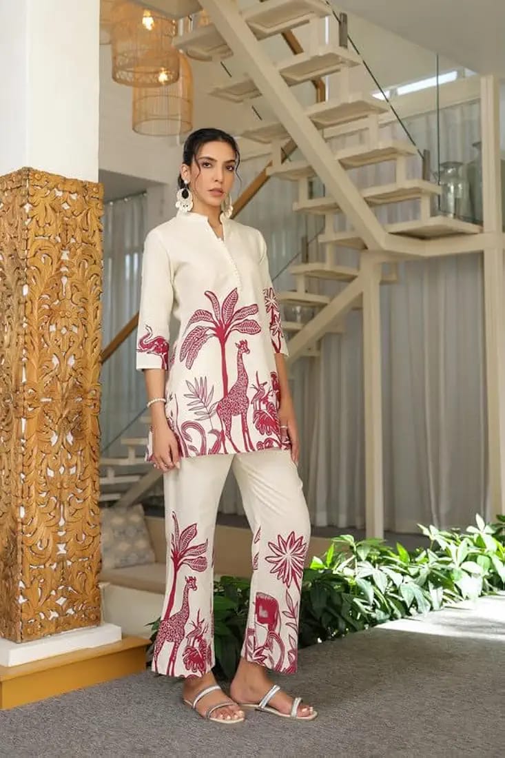 Trendy & Comfy Pure Malai Satin Silk Printed Top & Pant Set