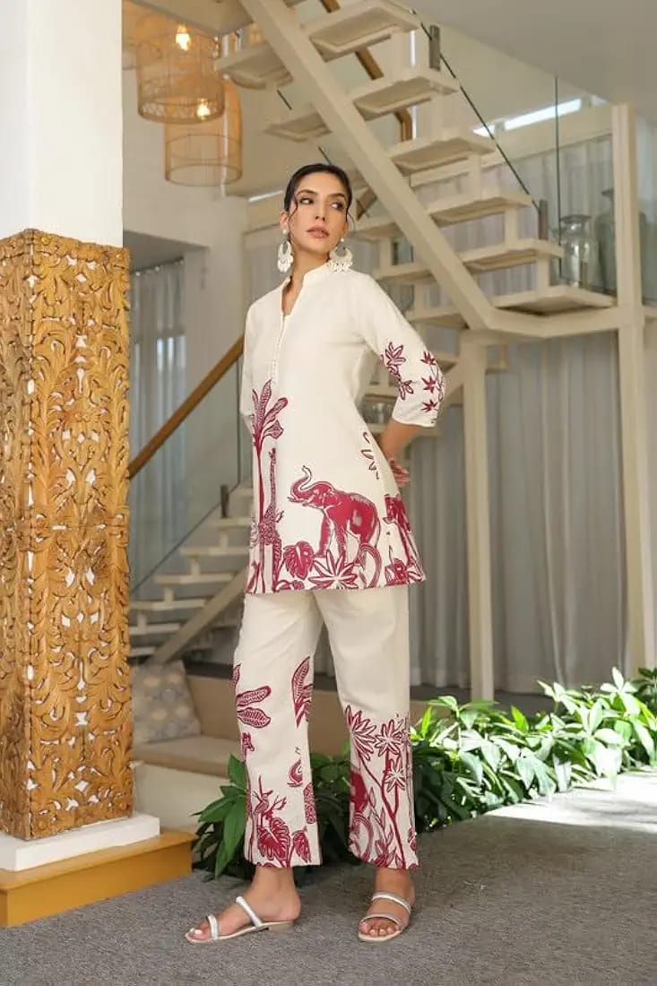 Trendy & Comfy Pure Malai Satin Silk Printed Top & Pant Set