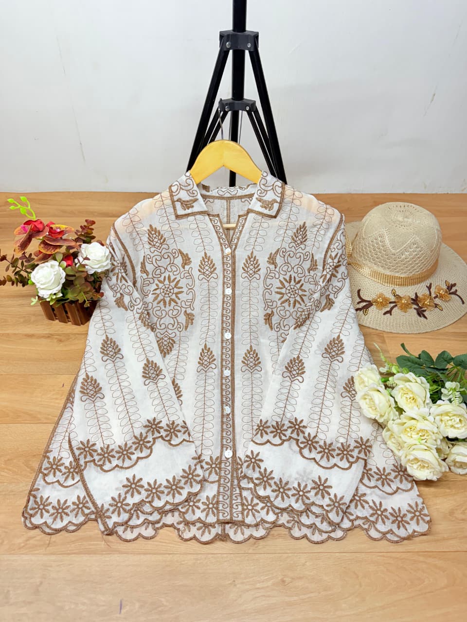 Beautiful Trendy Embroidery Work Pure Cotton Top