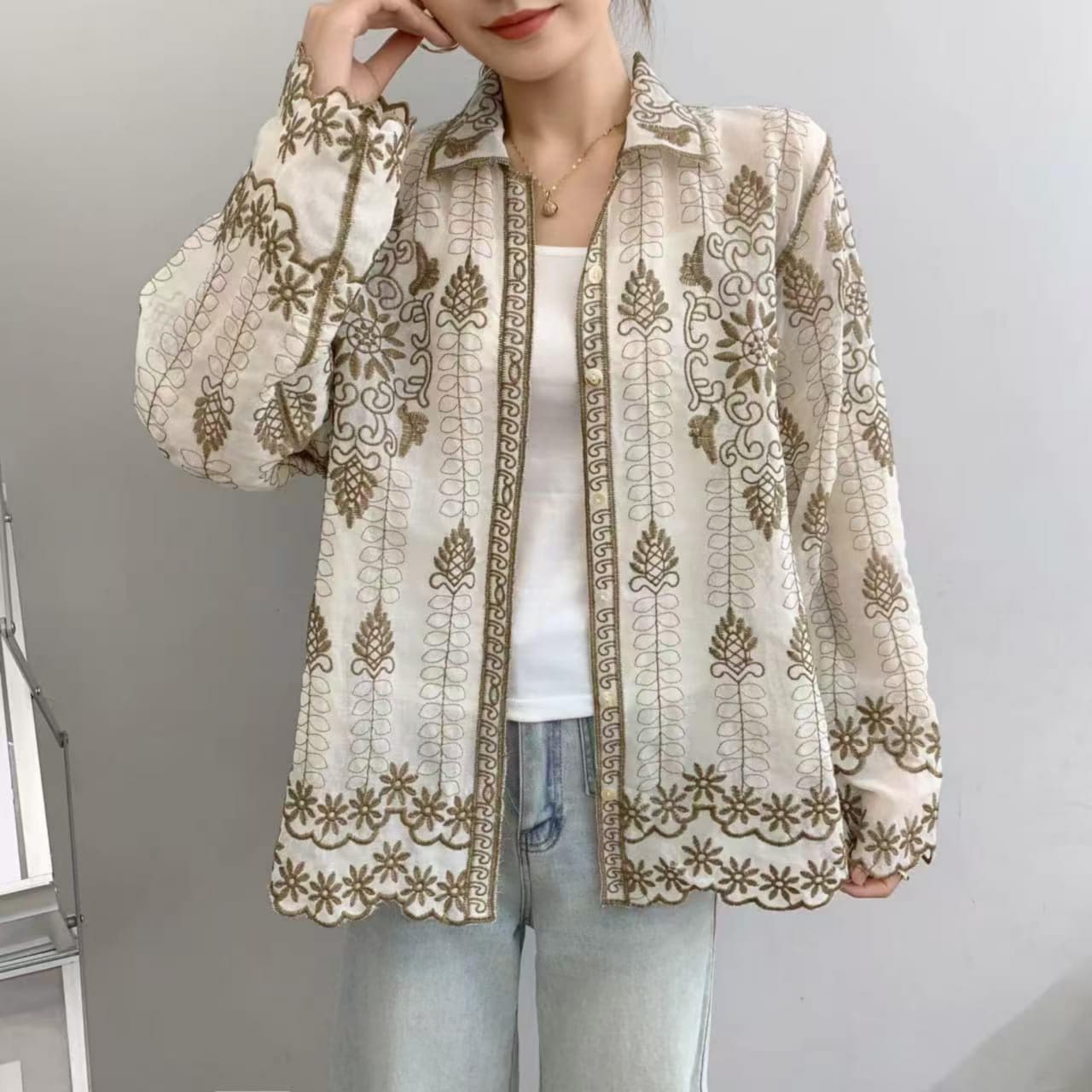 Beautiful Trendy Embroidery Work Pure Cotton Top