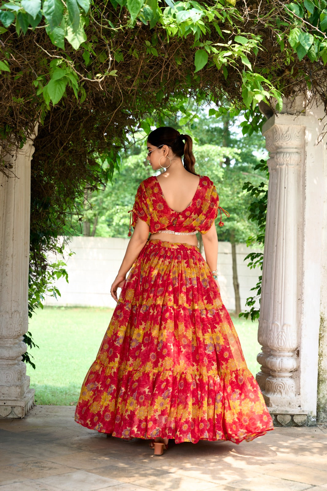Exclusive Soft Chiffon Co-ord Set Dress With Floral Print & Pearl Touch Up