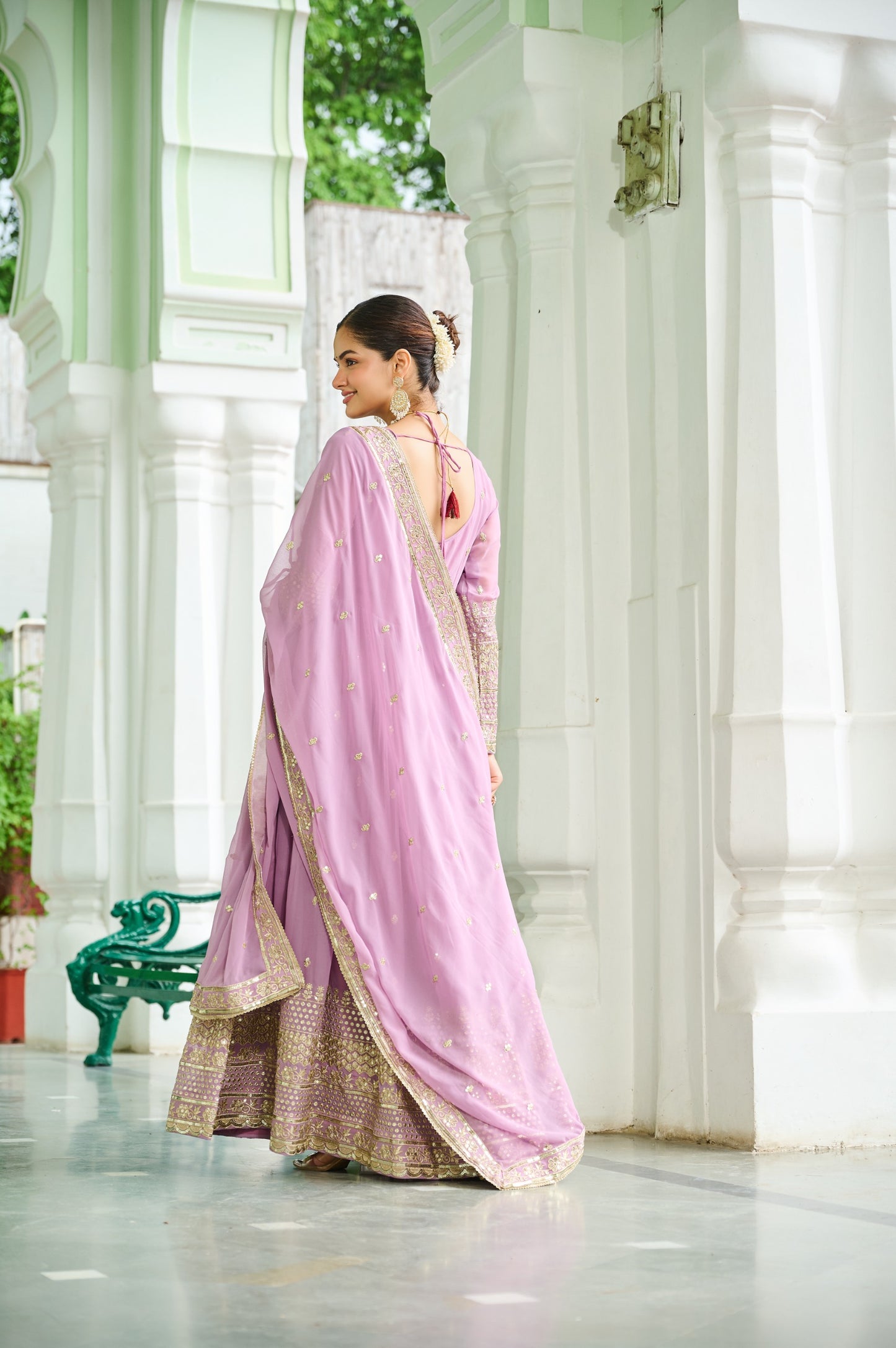 Wedding & Party Ready Faux Georgette With Rich Sequins And Embroidered Work Gown & Dupatta Set