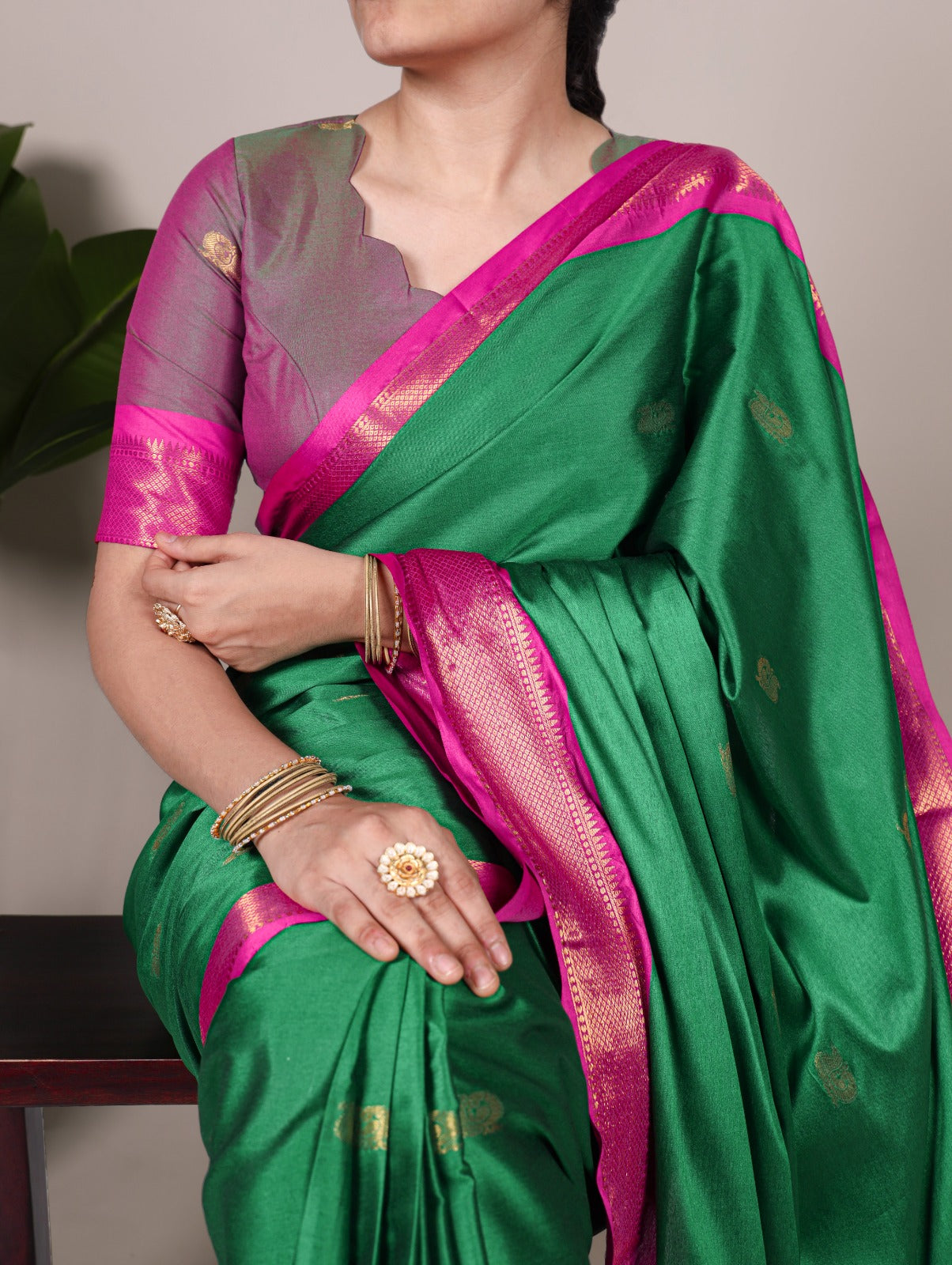 Traditional Paithani Concept Cotton Silk Saree With Weaving Work