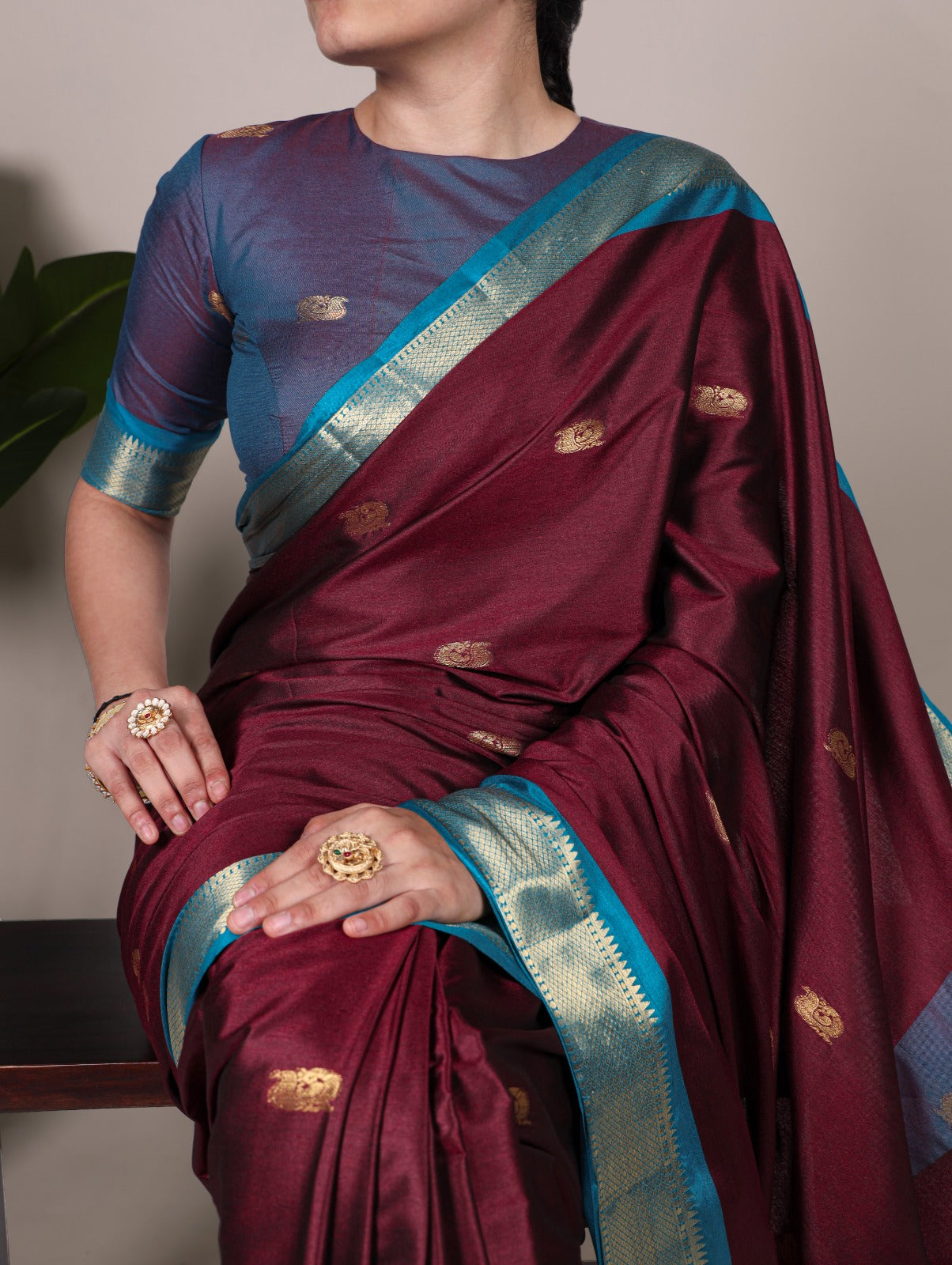 Traditional Paithani Concept Cotton Silk Saree With Weaving Work