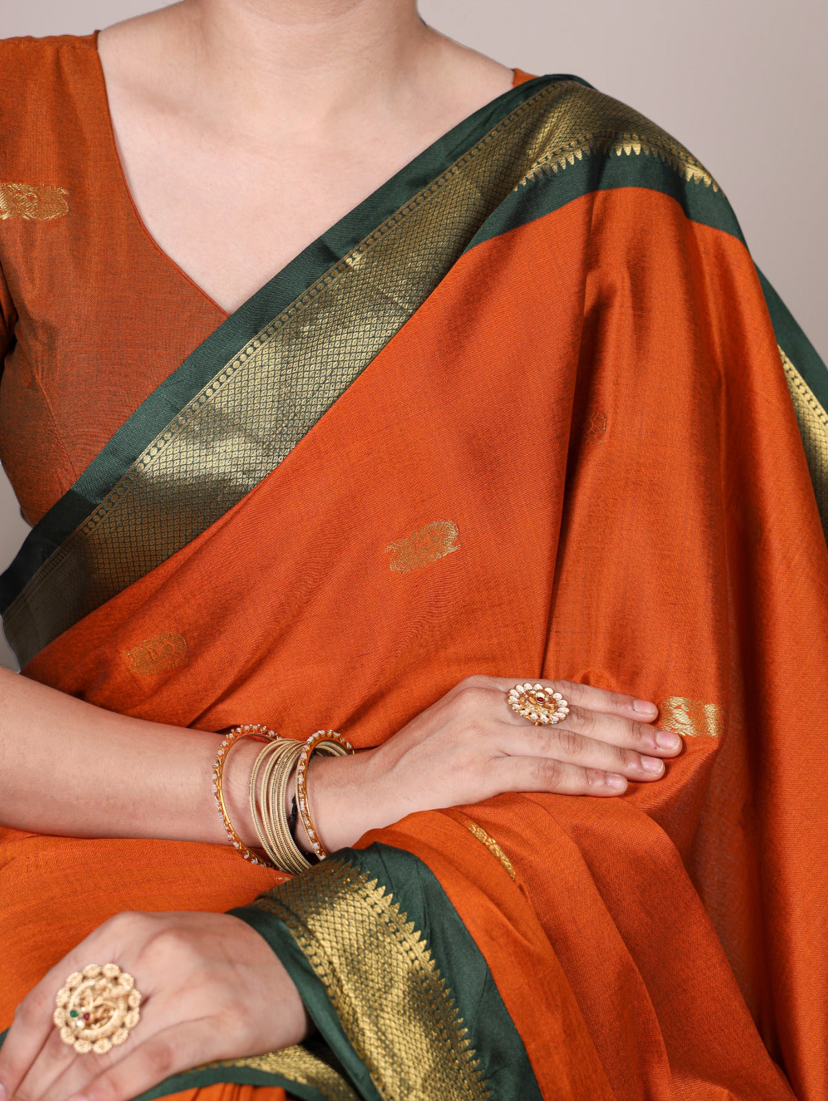 Traditional Paithani Concept Cotton Silk Saree With Weaving Work