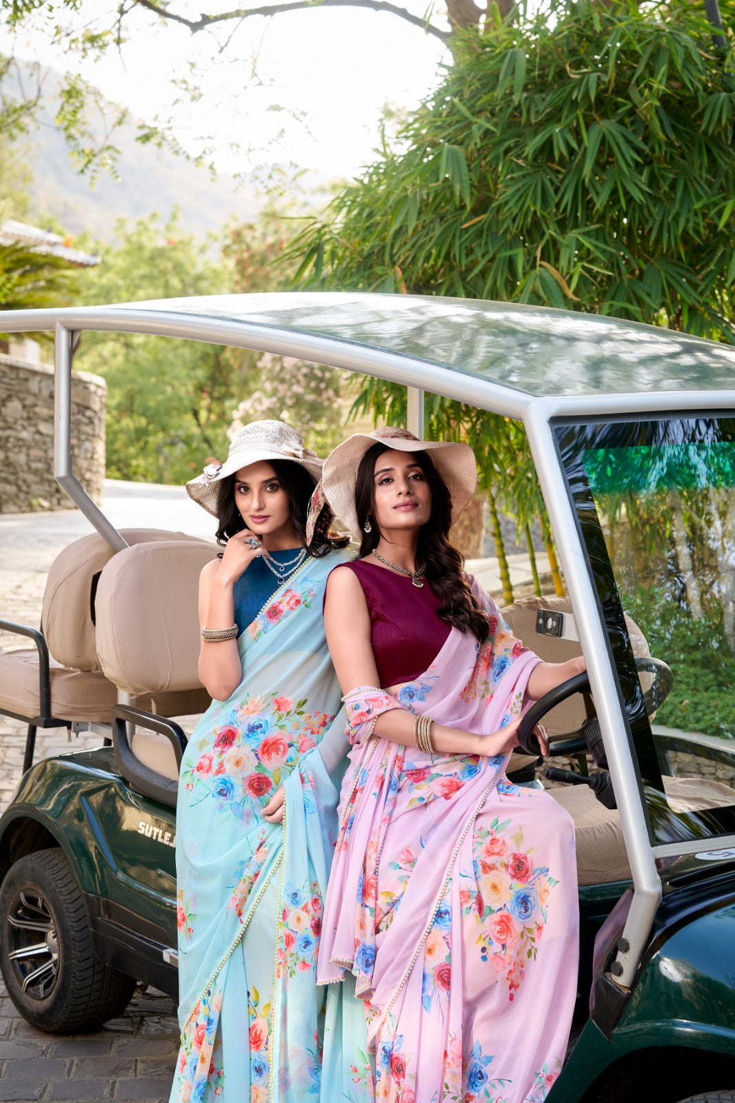 Stylish Charm Weightless Marble Fabric Printed Saree With Pearl Lace Border Work