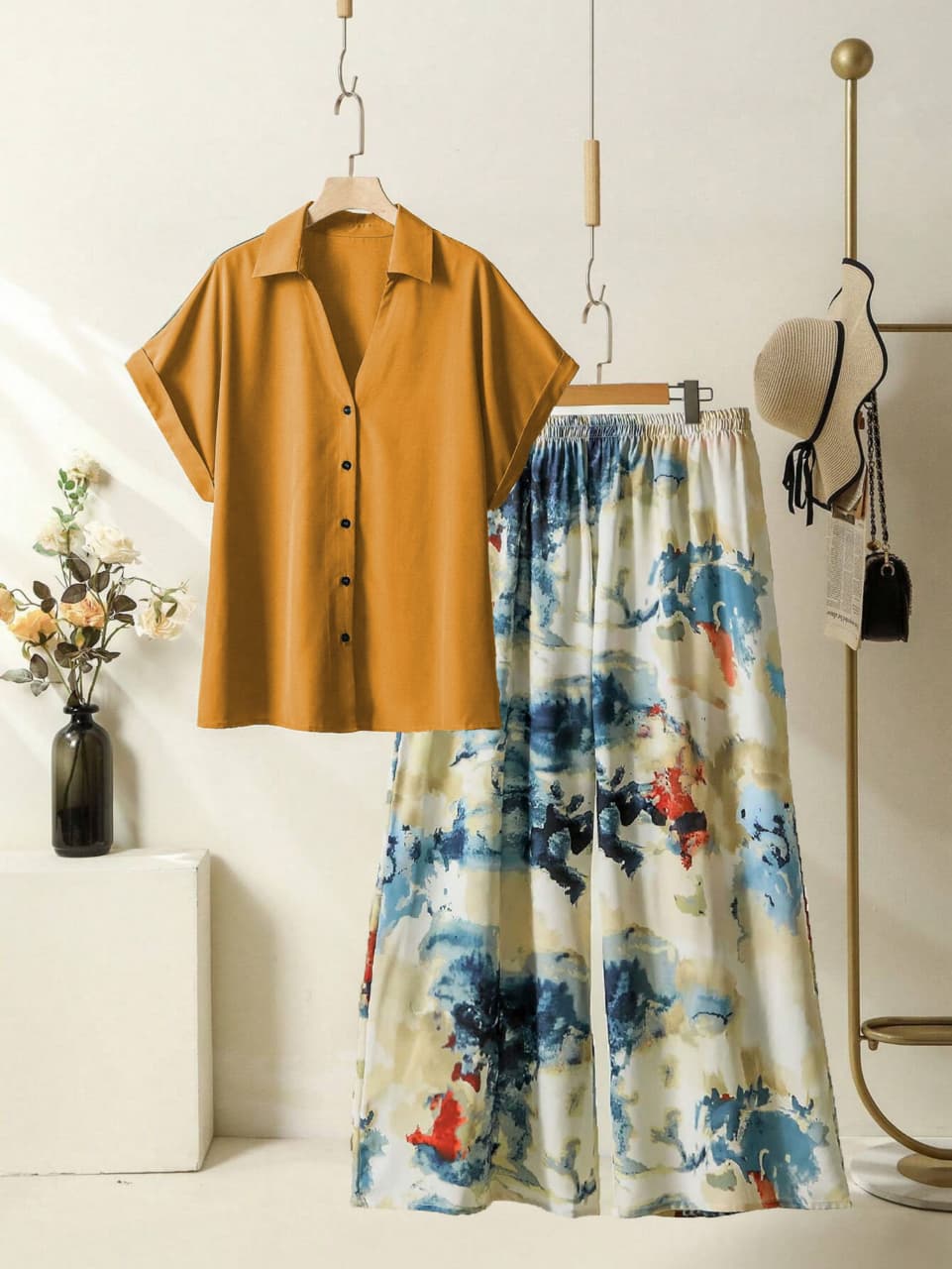Imported Viscose Rayon Top & Printed Lycra Plazzo Pant Daily Wear Set