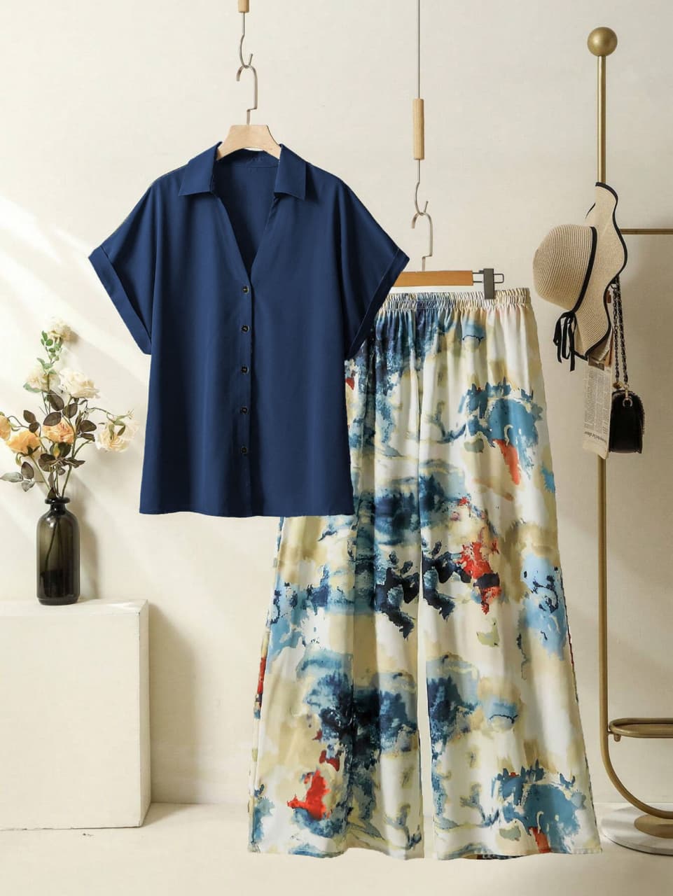 Imported Viscose Rayon Top & Printed Lycra Plazzo Pant Daily Wear Set