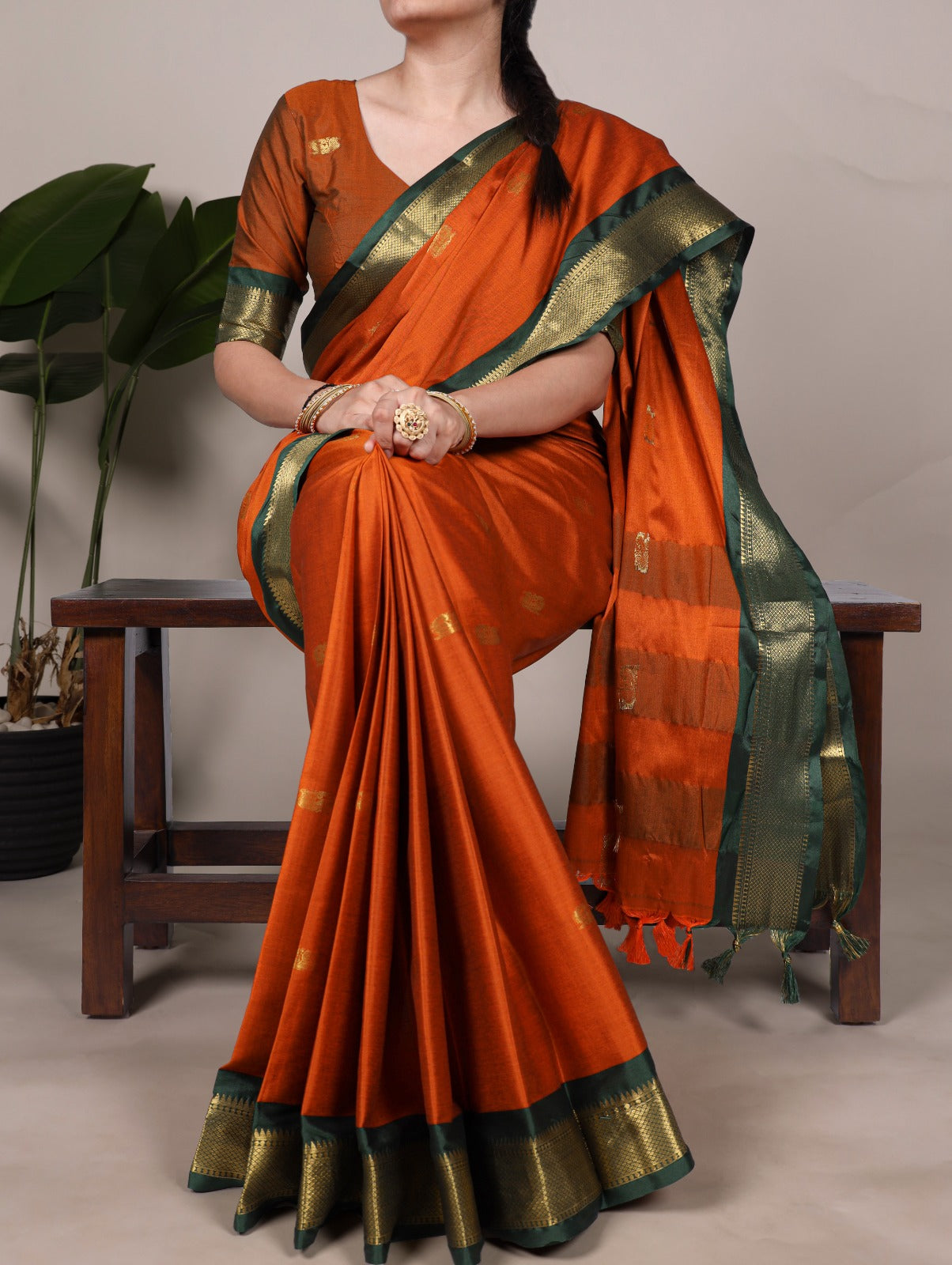 Traditional Paithani Concept Cotton Silk Saree With Weaving Work