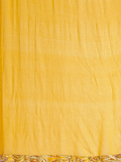 Women's Mustard Yellow Alia Cut Printed & Embroidered Cotton Kurta Pant With Dupatta