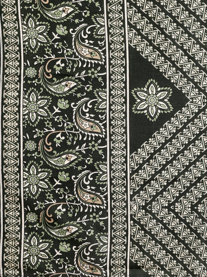 Women's Green Embroidered And Printed Cotton Kurta Pant With Dupatta