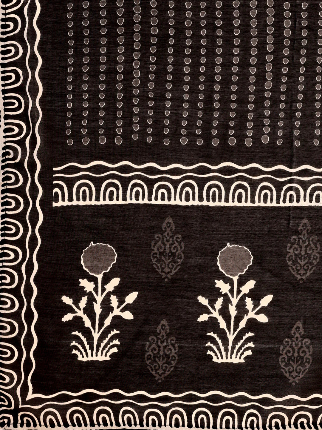 Black Embroidered And Ethnic Motifs Printed Flared Kurta Pant With Dupatta