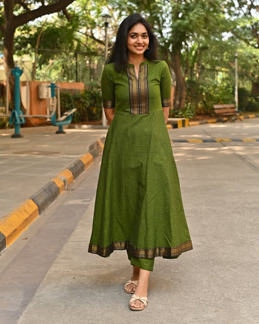 Beautiful Pure Chanderi Kurti Suit Set