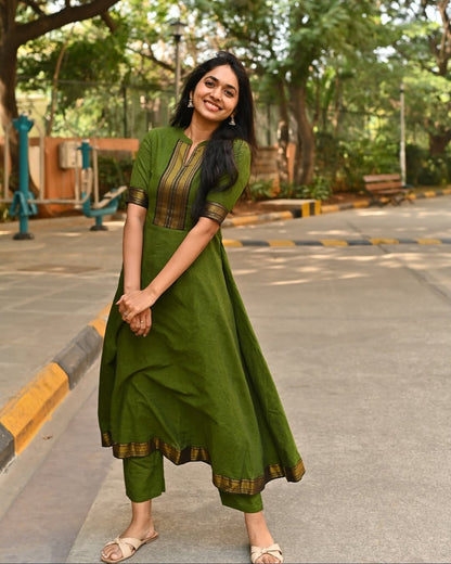 Beautiful Pure Chanderi Kurti Suit Set