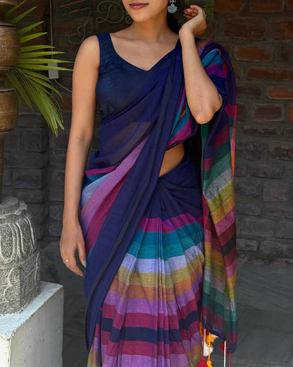 Premium Quality Print Linen Daily Wear Saree
