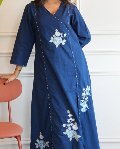 Pure South Cotton Creamy Pearl Line Blue Berry Set