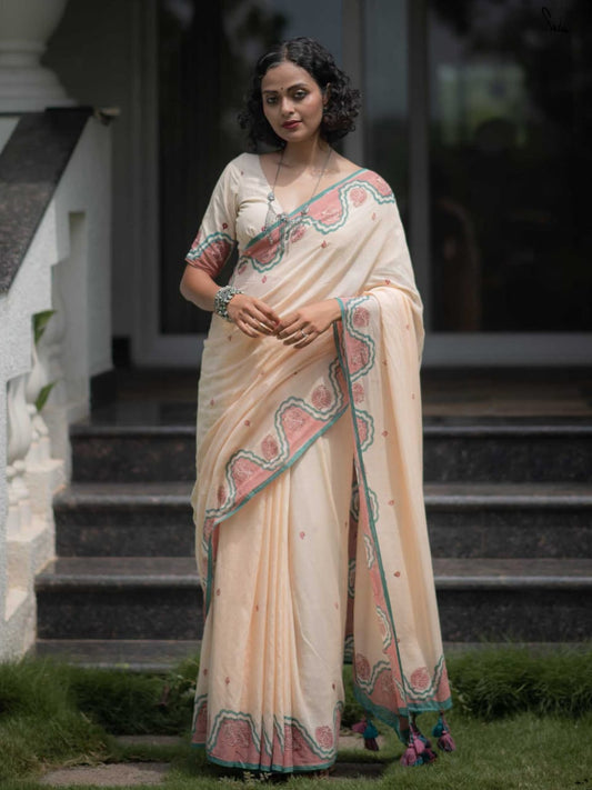 Pure Chinon Saree With Laheriya & Hand Shibori Work
