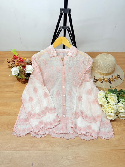 Beautiful Trendy Embroidery Work Pure Cotton Top