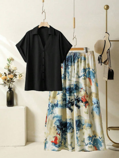 Imported Viscose Rayon Top & Printed Lycra Plazzo Pant Daily Wear Set